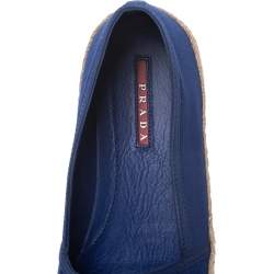 Pre Owned Prada Sport Blue Canvas Espadrille Loafers Size 38