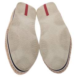 Pre Owned Prada Sport Blue Canvas Espadrille Loafers Size 38