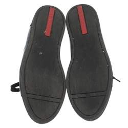 Pre Owned Prada Sport Black Leather Lace up Sneakers Size 35.5