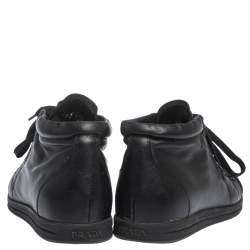 Pre Owned Prada Sport Black Leather Lace up Sneakers Size 35.5