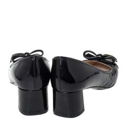 Pre Owned Prada Sport Patent Leather Bow Round Toe Pumps Size 39