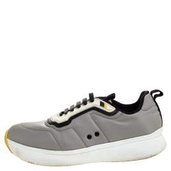 Pre Owned Prada Sport Grey Nylon And Rubber Lace Up Sneakers Size 38