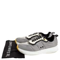 Pre Owned Prada Sport Grey Nylon And Rubber Lace Up Sneakers Size 38