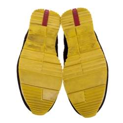 Pre Owned Prada Sport Black Suede And Nylon Lace Up Sneakers Size 41