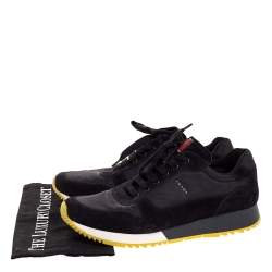 Pre Owned Prada Sport Black Suede And Nylon Lace Up Sneakers Size 41