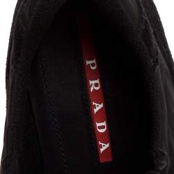 Pre Owned Prada Sport Black Suede And Nylon Lace Up Sneakers Size 41