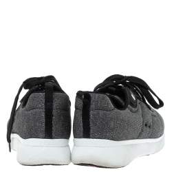 Pre Owned Prada Sport Grey Shimmery Knit Fabric Low Top Sneakers Size 38.5