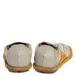 Pre Owned Prada Sport Grey/Yellow Mesh And Leather Slip On Sneakers Size 39