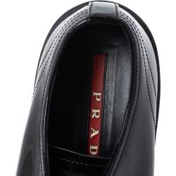 Pre Owned Prada Sports Black Patent Leather Lace Up Sneakers Size 38