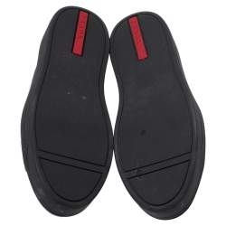 Pre Owned Prada Sports Black Patent Leather Lace Up Sneakers Size 38