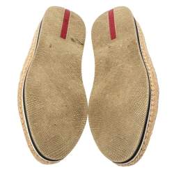 Pre Owned Prada Sport Black Canvas Espadrille Flats Size 39.5