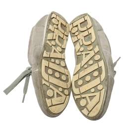 Pre Owned Prada Sports Grey Suede Low Top Sneakers Size 38