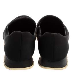 Pre Owned Prada Sport Black Mesh And Stretch Fabric Slip On Sneakers Size 38.5