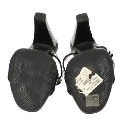 Pre Owned Prada Sports Black Patent Leather Buckle Slide Sandals Size 40