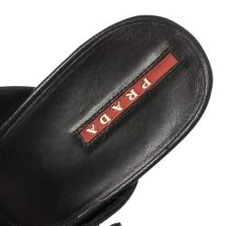 Pre Owned Prada Sports Black Patent Leather Buckle Slide Sandals Size 40