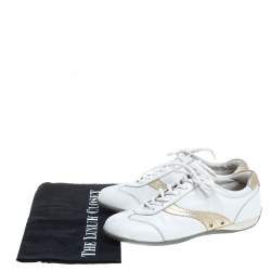Prada Sports White Leather Lace Up Low Top Sneakers Size 35.5