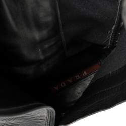 Pre Owned Prada Sport Black Patent Leather And Fabric Mid-Length Boots Size 39.5 