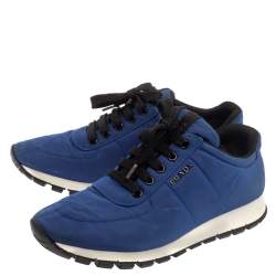 Pre Owned Prada Sport Blue Nylon Low Top Sneakers Size 37.5