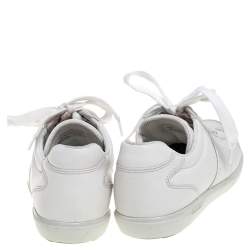 Pre Owned Prada Sport White Leather Lace Up Sneakers Size 37.5