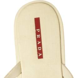 Pre Owned Prada Sport Cream Rubber Thong Sandals Size 38