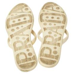 Pre Owned Prada Sport Cream Rubber Thong Sandals Size 38