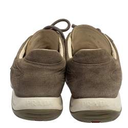 Pre Owned Prada Sport Grey Suede Low Top Sneakers Size 38