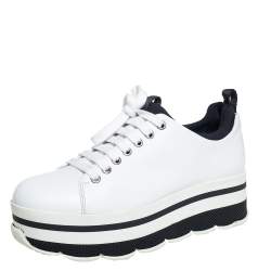 Prada Sport White Leather Platform Sneakers Size 38 Prada Sport | TLC