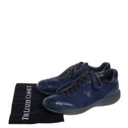 Pre Owned Prada Sport Blue Nylon And Leather Low Top Sneakers Size 39