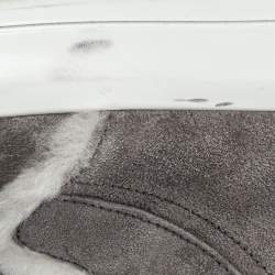 Pre Owned Prada Sport Grey Suede Fur Lined High Top Sneakers Size 37