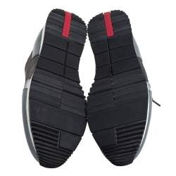 Pre Owned Prada Sport Grey Nylon And Leather Low Top Sneakers Size 39.5