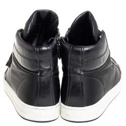 Pre Owned Prada Sport Black Nylon And Leather High Top Sneakers Size 40