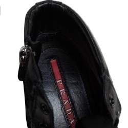 Pre Owned Prada Sport Black Nylon And Leather High Top Sneakers Size 40