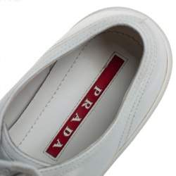 مملوكة مسبقًا Prada Sport White Leather Platform Low Top Sneakers Size 37