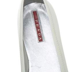 Pre Owned Prada White Patent Leather Ballet Flats Size 36