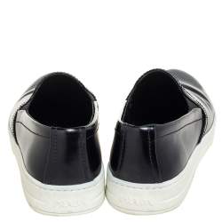 Pre Owned Prada Sport Black Leather Slip On Sneakers Size 36.5