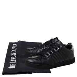 Prada Sport Black Leather Low Top Sneakers Size 36.5