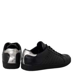 Prada Sport Black Leather Low Top Sneakers Size 36.5