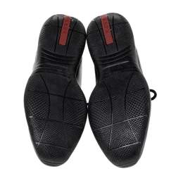 Pre Owned Prada Sport Black Leather Low Top Sneakers Size 36.5