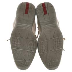 Pre Owned Prada Sport Beige Suede Lace Up Low Top Sneakers Size 41