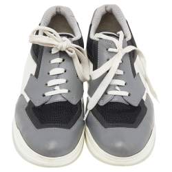 Pre Owned حذاء رياضي برادا سبورت شبك وجلد متعدد الألوان منخفض من أعلى مقاس 36