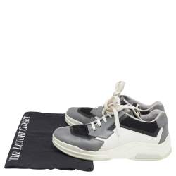 Pre Owned حذاء رياضي برادا سبورت شبك وجلد متعدد الألوان منخفض من أعلى مقاس 36