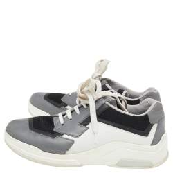 Pre Owned حذاء رياضي برادا سبورت شبك وجلد متعدد الألوان منخفض من أعلى مقاس 36