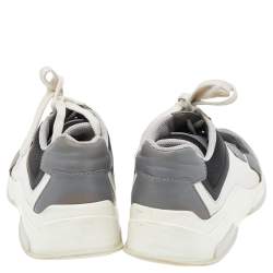 Pre Owned حذاء رياضي برادا سبورت شبك وجلد متعدد الألوان منخفض من أعلى مقاس 36