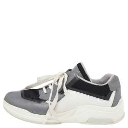 Pre Owned حذاء رياضي برادا سبورت شبك وجلد متعدد الألوان منخفض من أعلى مقاس 36