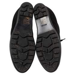 Pre Owned Prada Sport Black Suede Wedge Sneakers Size 36.5 