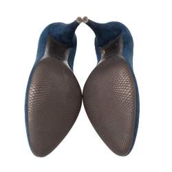 Pre Owned Prada Sport Blue Suede Almond Toe Pumps Size 37