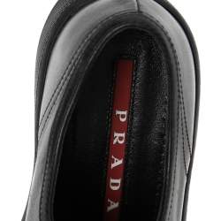 Pre Owned Prada Sports Black Leather Platform Sneakers Size 36.5