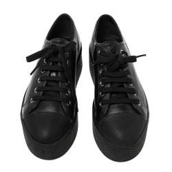 Pre Owned Prada Sports Black Leather Platform Sneakers Size 36.5