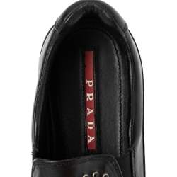 Pre Owned Prada Sport Black Leather Embellished Slip On Sneakers Size 41