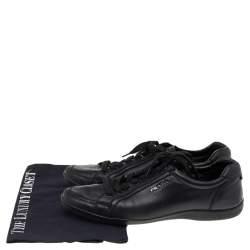 Pre Owned Prada Sport Black Leather Low Top Sneakers Size 39.5
